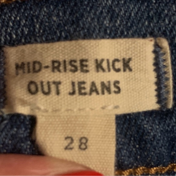 Madewell Mid-Rise Kickout Crop Raw Hem Size 28 Loose Fit Cropped Flared Pants - Picture 9 of 11